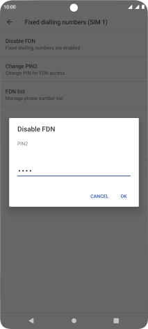 Key in your PIN2 and press OK. The default PIN2 is 1111.