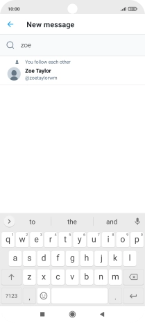 Key in the first letters of the recipient's name and press the required contact.