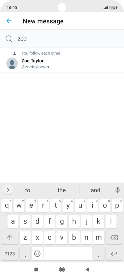 Key in the first letters of the recipient's name and press the required contact.