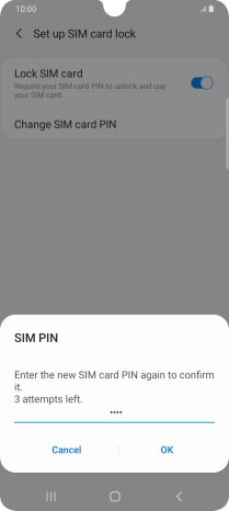 Key in the new PIN again and press OK.