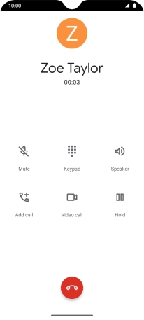 Press the end call icon.