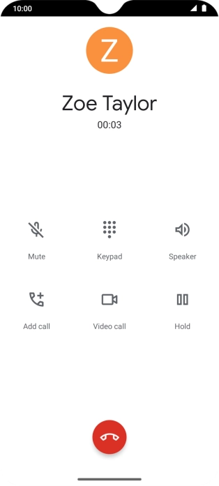 Press the end call icon.