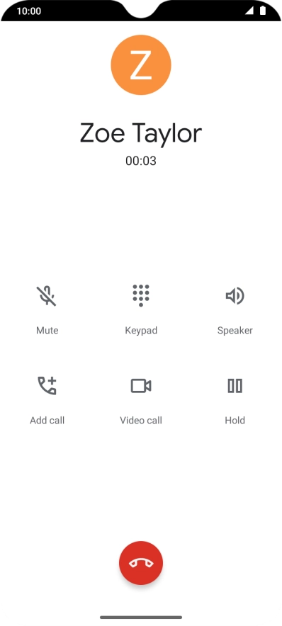 Press the end call icon.