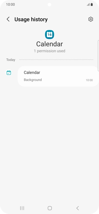 The app activity for the selected app is displayed.
