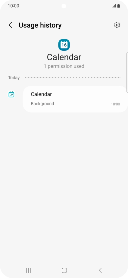 The app activity for the selected app is displayed.