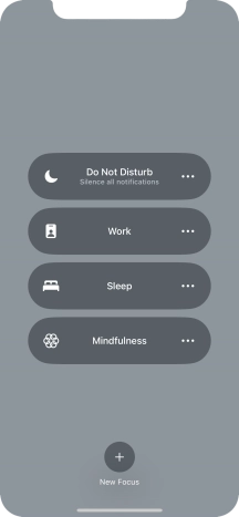 Press the required focus mode to activate or deactivate it immediately.