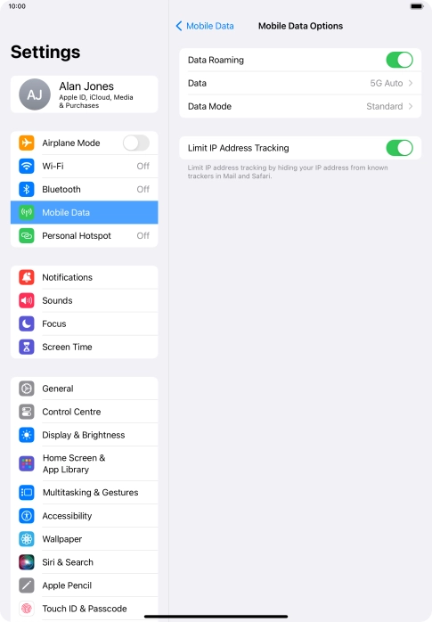 Press Data Mode.