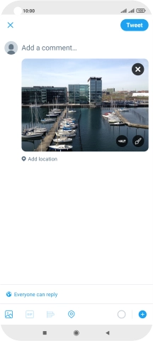 Press the text input field and key in the required text.