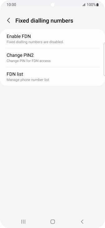Press Enable FDN.