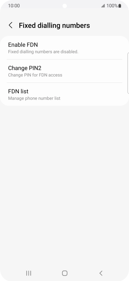 Press Enable FDN.
