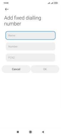 Press Name and key in the required name.