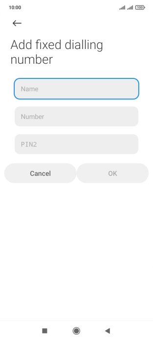 Press Name and key in the required name.