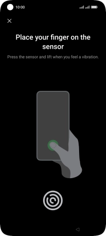 Follow the instructions on the screen to create the phone lock code using your fingerprint.