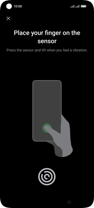 Follow the instructions on the screen to create the phone lock code using your fingerprint.