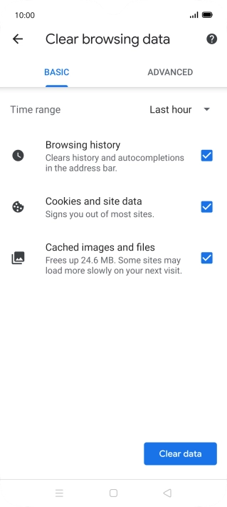 Press the fields next to the required data types.