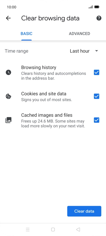 Press the fields next to the required data types.