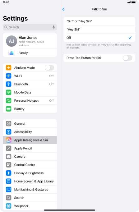 Press the indicator next to 