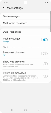 Press Text messages.