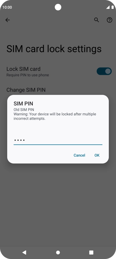 Key in your current PIN and press OK.