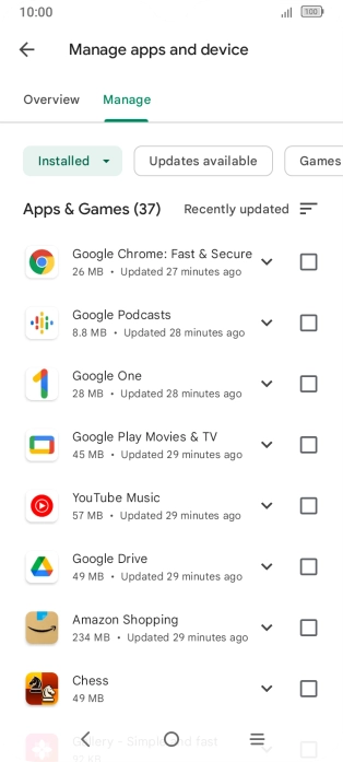 Press the required app.