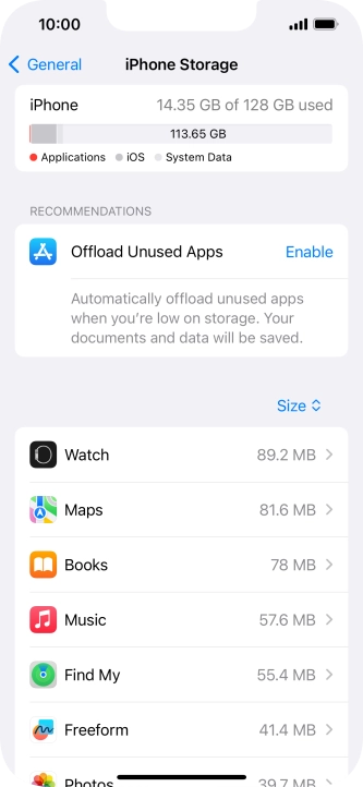 Press the required app.
