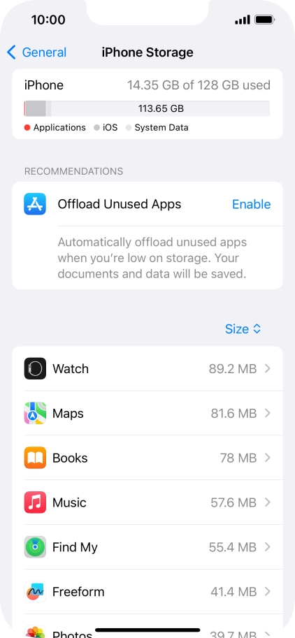 Press the required app.