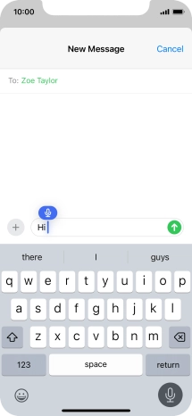 Press the microphone icon to end dictation.