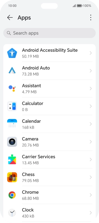 Press the required app.