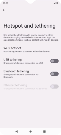 Press Wi-Fi hotspot.