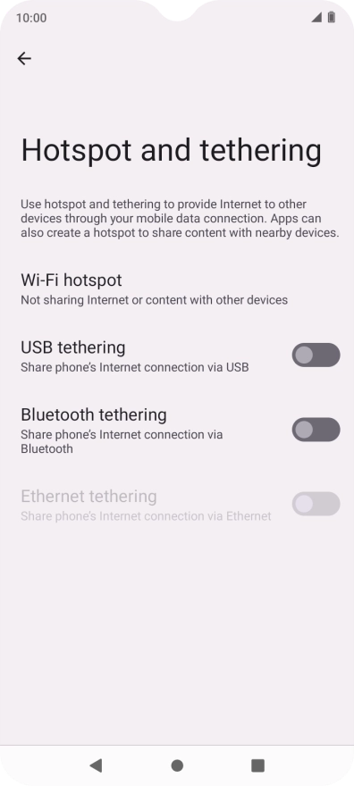 Press Wi-Fi hotspot.