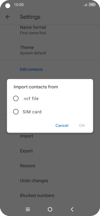 Press the name of the SIM.