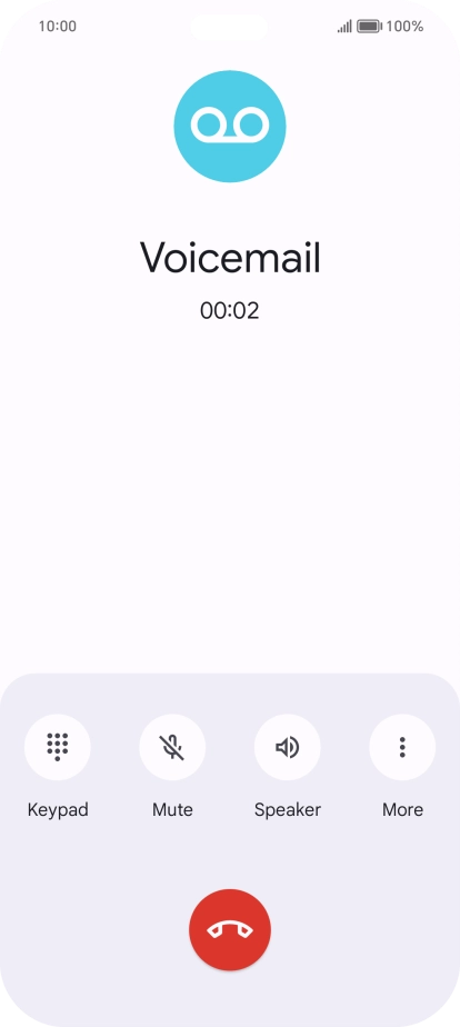 Press the end call icon.