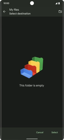 To create a new folder, press the new folder icon and follow the instructions on the screen to create a new folder.