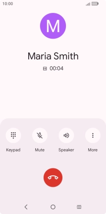 Press the end call icon.