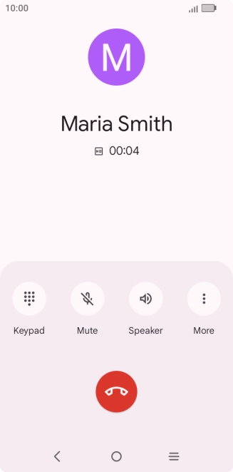 Press the end call icon.