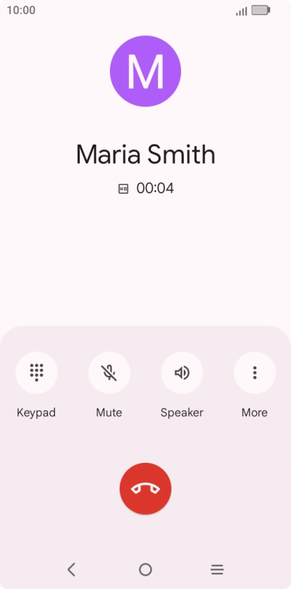 Press the end call icon.