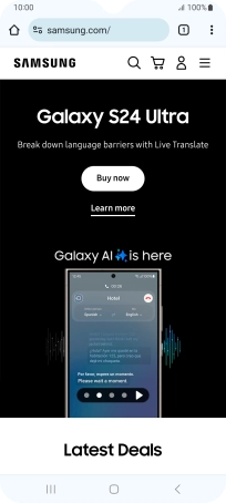 Press the menu icon.