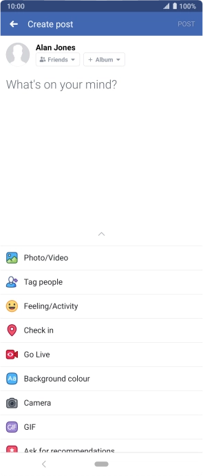 Press the text input field.