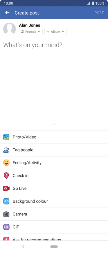 Press the text input field.
