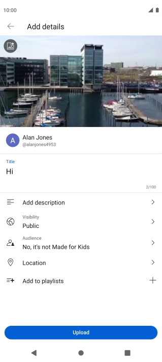 Key in the required text and press Upload.