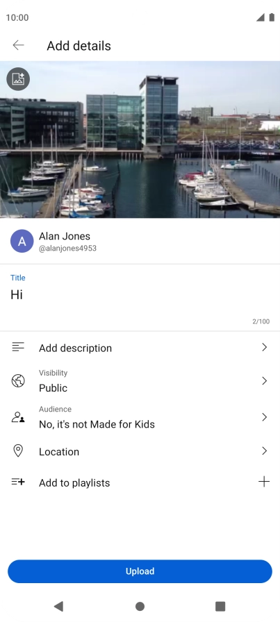 Key in the required text and press Upload.