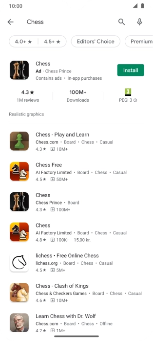 Press the required app.