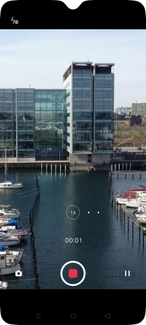 Press the stop icon to stop recording.