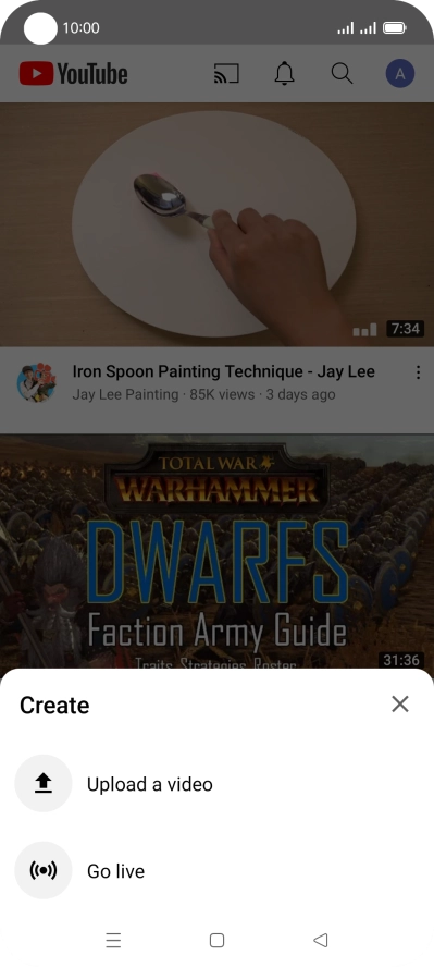 Press Upload a video.