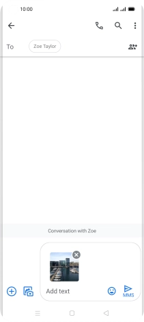 Press the text input field and write the text for your picture message.