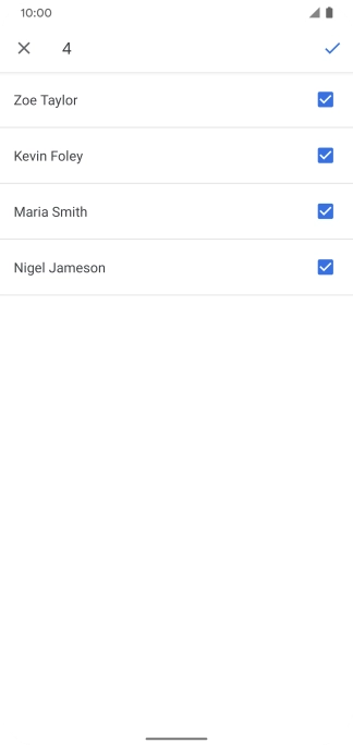 Press the fields next to the required contacts.