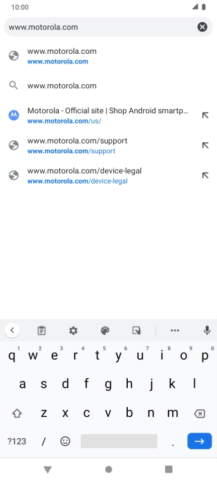 Key in the address of the required web page and press arrow right.