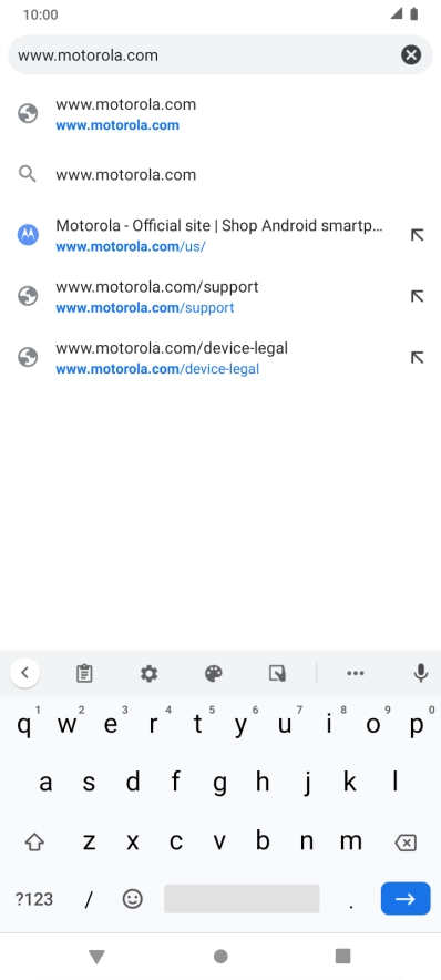 Key in the address of the required web page and press arrow right.