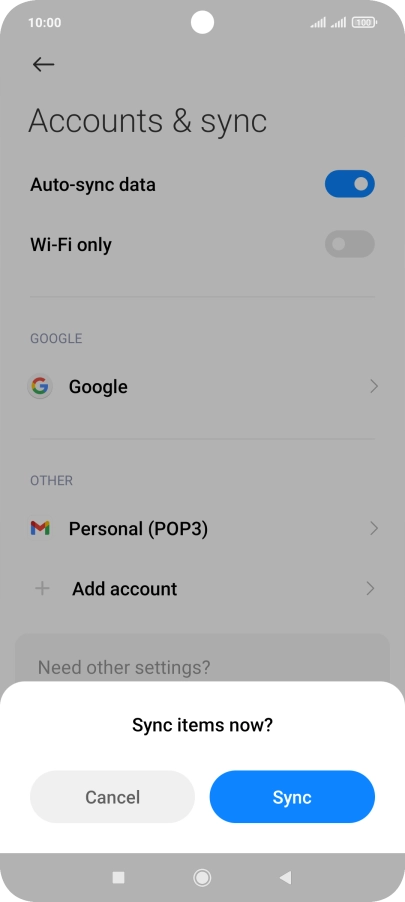 If you turn on the function, press Sync.