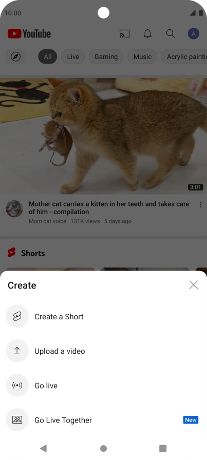 Press Upload a video.